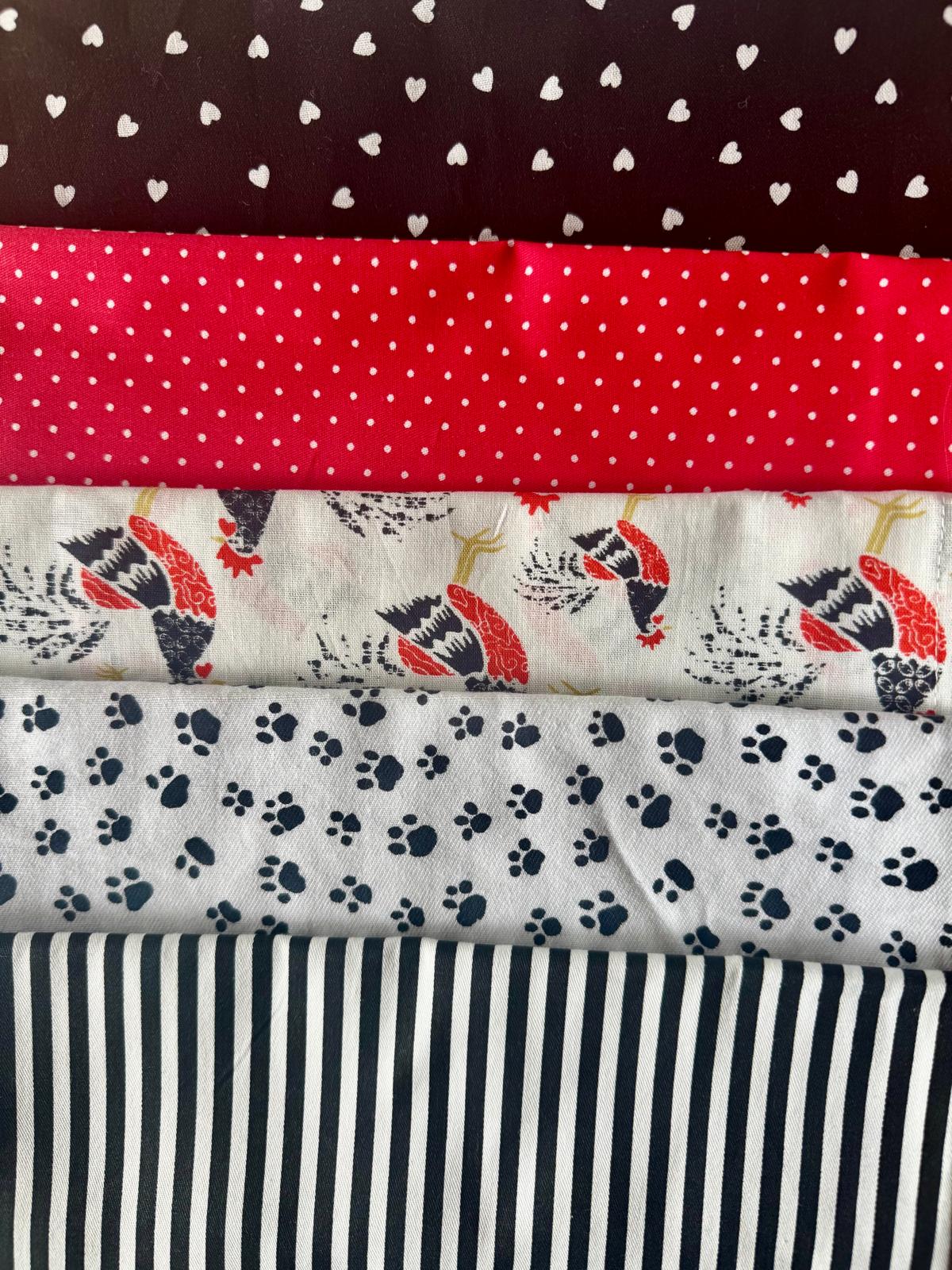 8 Pack Assorted Small Fabric Wraps 30x30 cm
