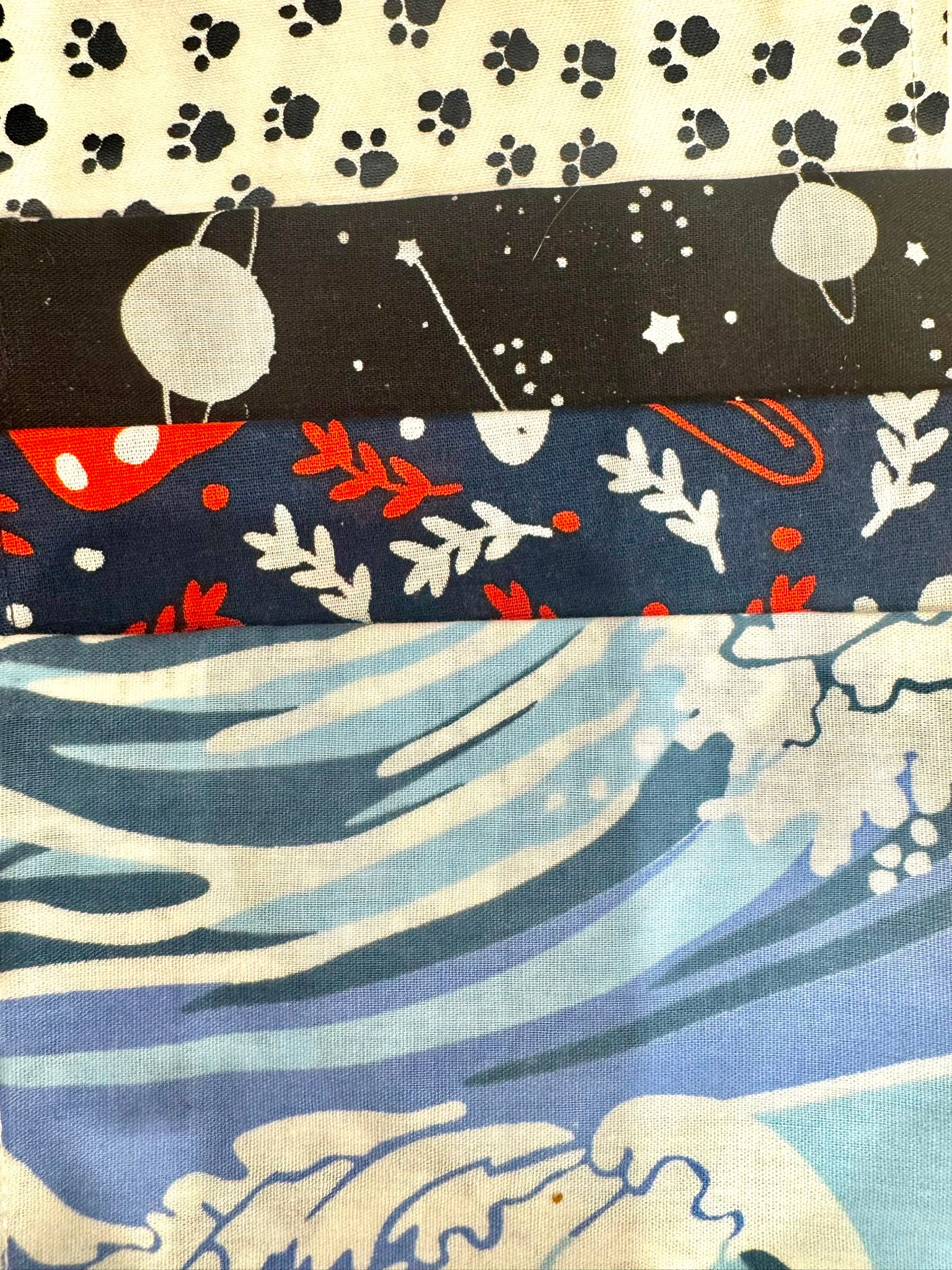 8 Pack Assorted Small Fabric Wraps 30x30 cm